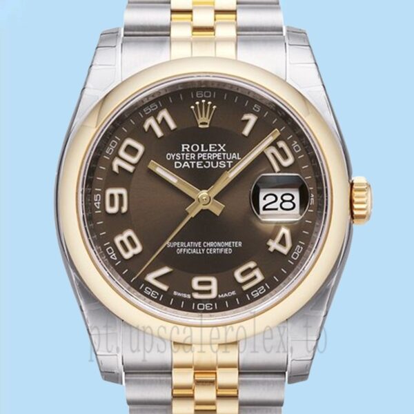 Rolex Datejust 116203BRAJ 36mm Masculino Mostrador Marrom Automático