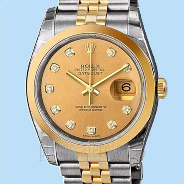 Rolex Datejust 116203CDJ 36mm Masculino Assistir Mostrador De Champanhe