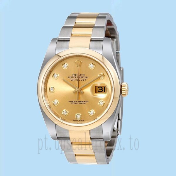 Rolex Datejust 116203CDO 36mm Masculino Mostrador De Champanhe Pulseira Ostra - Image 2