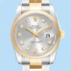 Rolex Datejust Masculino 116203SDO 36mm Assistir Mostrador Prateado