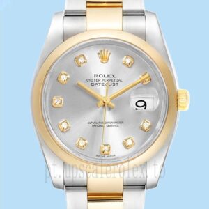Rolex Datejust Masculino 116203SDO 36mm Assistir Mostrador Prateado