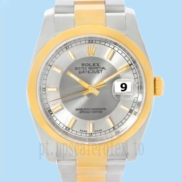 Rolex Datejust 36mm Masculino 116203STSO Mostrador Prata Smoking