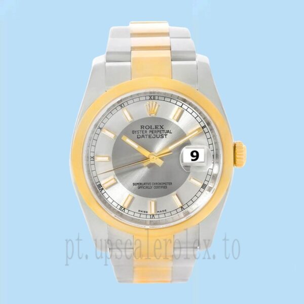 Rolex Datejust 36mm Masculino 116203STSO Mostrador Prata Smoking - Image 2