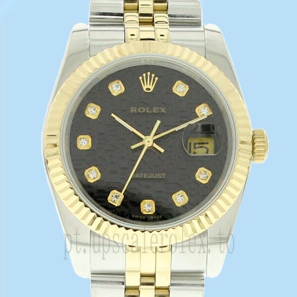 Rolex Datejust Masculino 36mm 116233-0208 Pulseira Jubileu Mostrador Preto