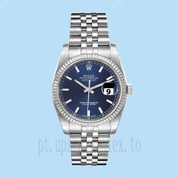 Rolex Datejust 36mm Masculino 116234BLSJ Assistir Tom Prata - Image 2