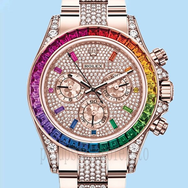 Rolex Daytona 40mm Masculino 116595RBOW-0002 Mostrador Pavimentado Diamante