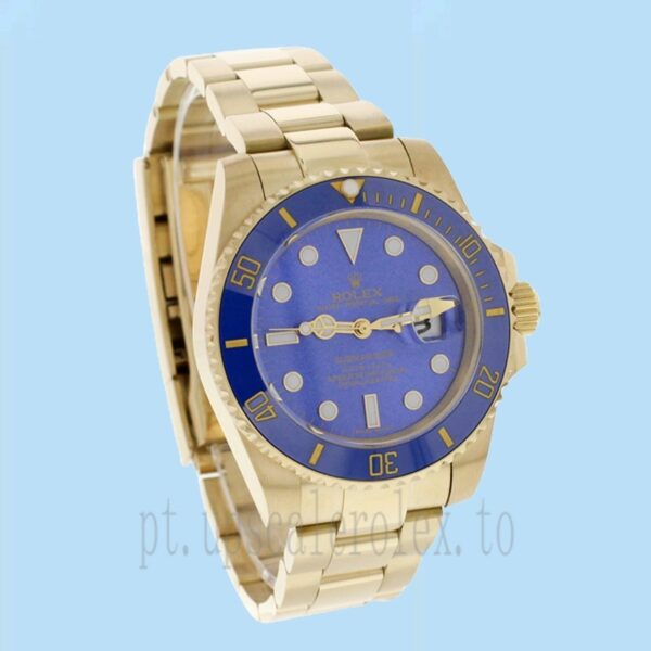 Rolex Submariner 40mm 116618LB Masculino Pulseira Ostra Mostrador Preto - Image 3
