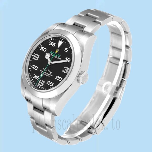 Rolex Air-king Masculino 40mm m116900-0001 Tom Prata Assistir - Image 3