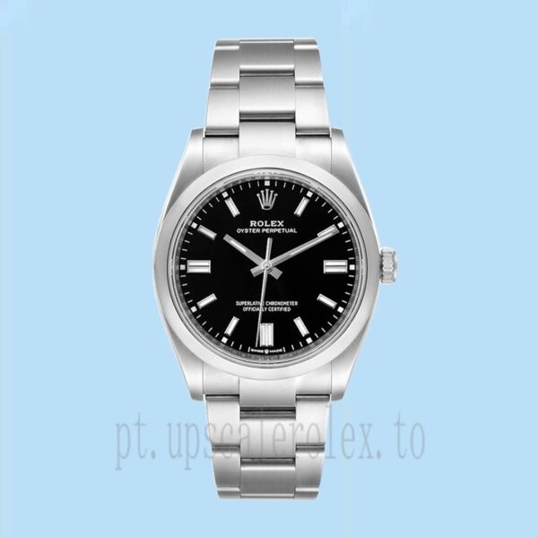 Rolex Oyster Perpetual Unissex 36mm m126000-0002 Mostrador Preto Tom Prata - Image 2