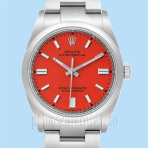 Rolex Oyster Perpetual Unissex m126000-0007 36mm Mostrador Vermelho Coral