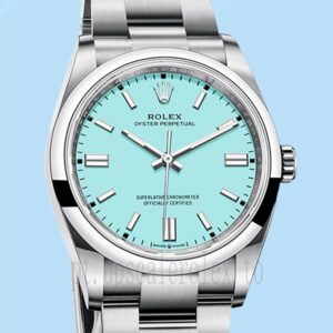 Rolex Oyster Perpetual 36mm m126000-0006 Unissex Mostrador azul turquesa Tom Prata