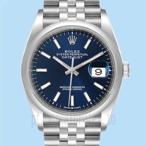 Rolex Datejust m126200-0005 Masculino 36mm Pulseira Ostra Mostrador azul