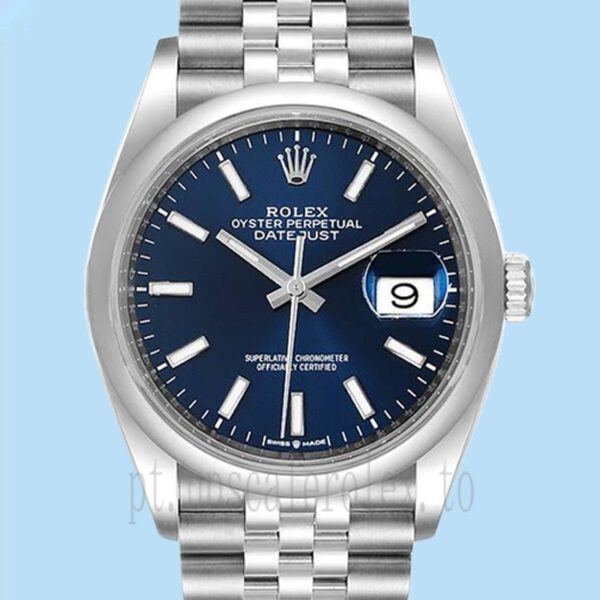 Rolex Datejust m126200-0005 Masculino 36mm Pulseira Ostra Mostrador azul