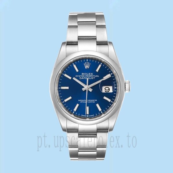 Rolex Datejust m126200-0006 Masculino 36mm Mostrador azul Tom Prata - Image 2