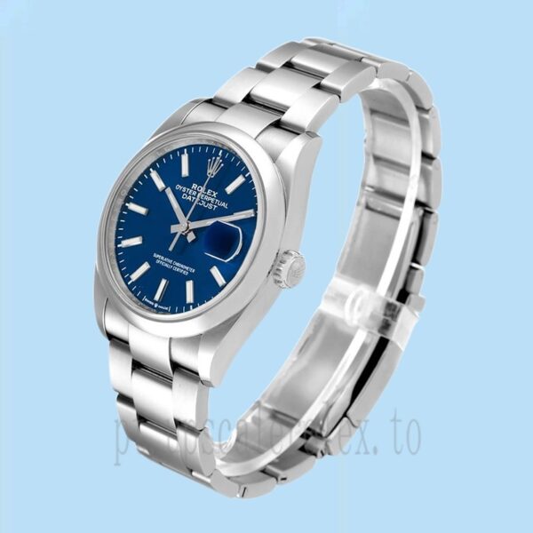 Rolex Datejust m126200-0006 Masculino 36mm Mostrador azul Tom Prata - Image 3