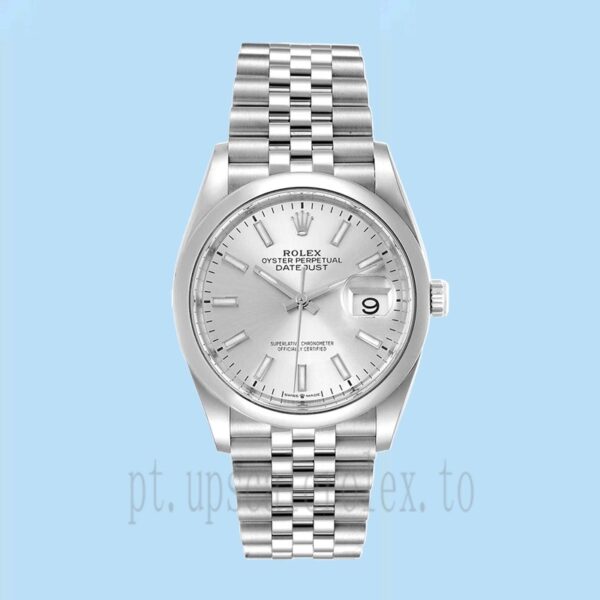 Rolex Datejust Masculino 36mm m126200-0001 Tom Prata Mostrador Prateado - Image 2