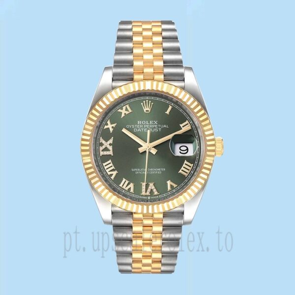 Rolex Datejust 36mm m126233-0025 Masculino Mostrador Verde Pulseira Jubileu - Image 2
