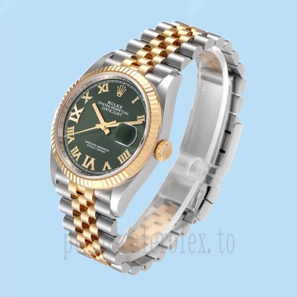 Rolex Datejust 36mm m126233-0025 Masculino Mostrador Verde Pulseira Jubileu - Image 3