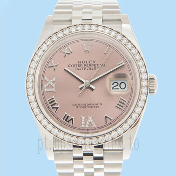 Rolex Datejust 36mm Senhoras m126284rbr-0023 Mostrador rosa Assistir