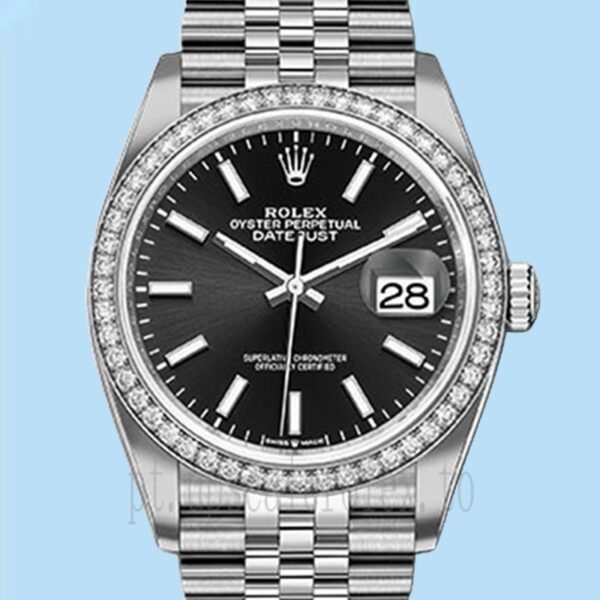 Rolex Datejust m126284rbr-0007 Senhoras 36mm Tom Prata