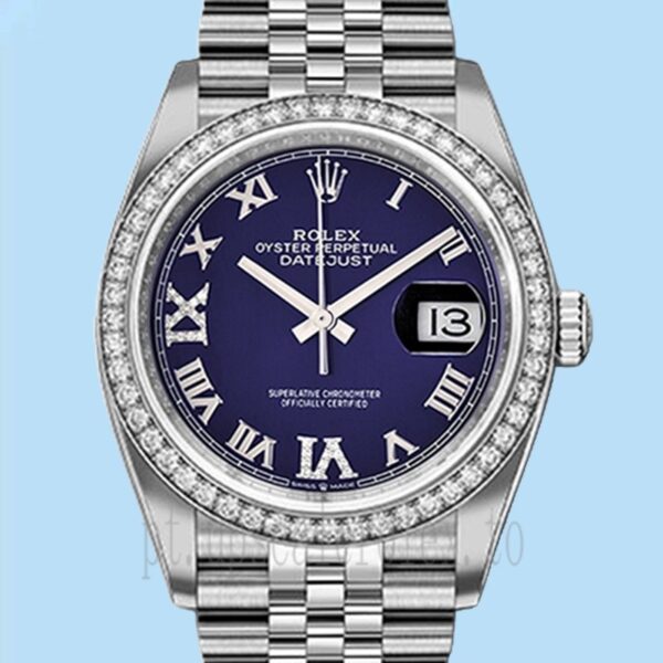 Rolex Datejust Senhoras m126284rbr-0013 36mm Assistir Tom Prata