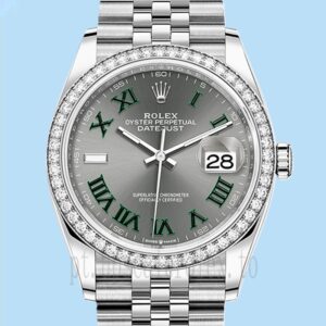 Rolex Datejust m126284rbr-0037 Senhoras 36mm Automático Tom Prata
