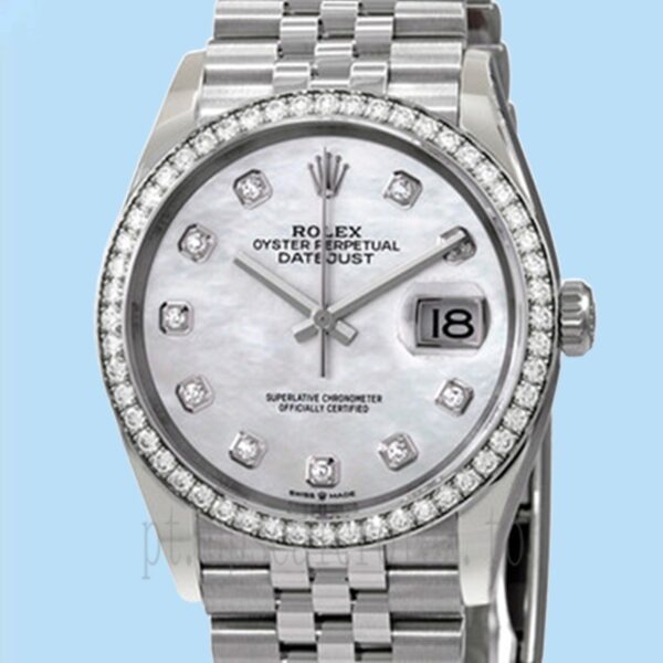 Rolex Datejust m126284rbr-0011 36mm Senhoras Automático Mostrador Madrepérola