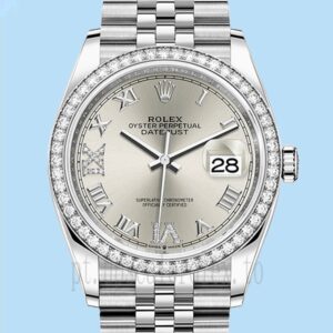 Rolex Datejust Senhoras 36mm m126284rbr-0021 Mostrador Prateado