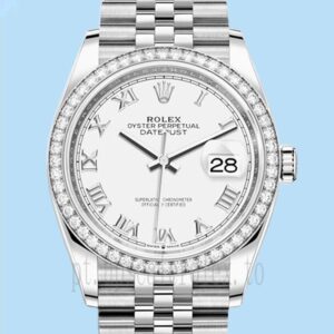 Rolex Datejust m126284rbr-0017 36mm Senhoras Mostrador Branco