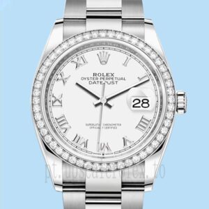 Rolex Datejust m126284rbr-0018 Senhoras 36mm Tom Prata Assistir