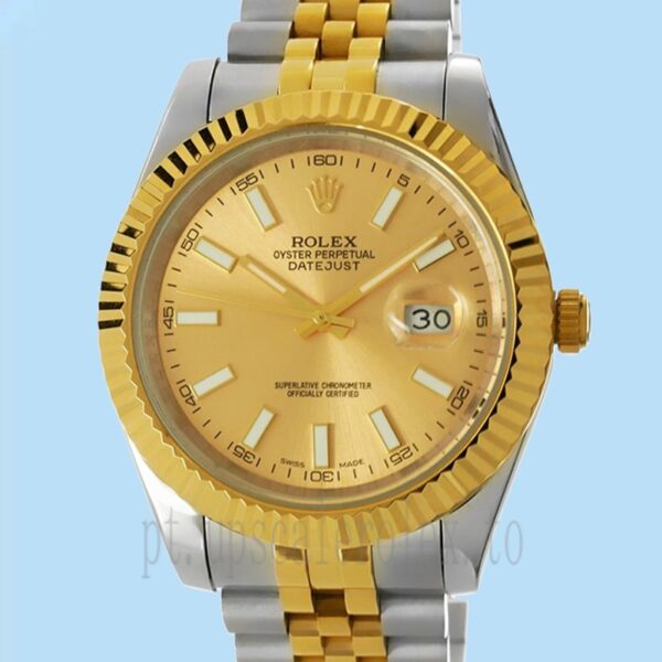 Rolex Datejust 126333CSJ Masculino 41mm Tom Prata Pulseira Jubileu