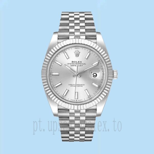 Rolex Datejust Masculino 41mm 126334SSJ Pulseira Jubileu Mostrador Prateado - Image 2