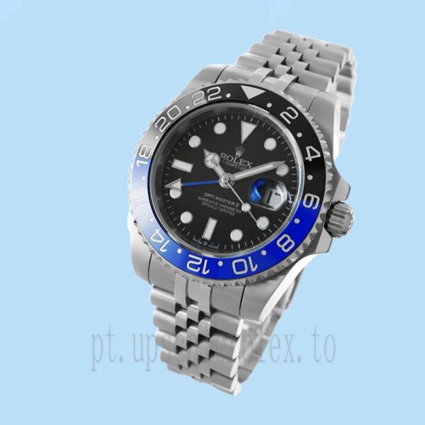 Rolex Gmt Master Ii Masculino 40mm m126710blnr-0002 Mostrador Preto Tom Prata - Image 3
