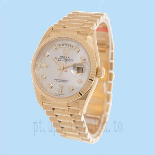 Rolex Day-date Unissex m128238-0011 36mm Tom De Ouro Assistir - Image 3