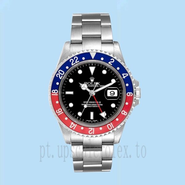 Rolex Gmt Master Ii Masculino 16710PEPSI 40mm Tom Prata Assistir - Image 2