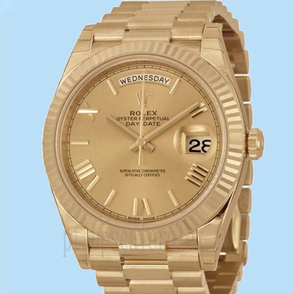Rolex Day-Date Masculino 40mm m228238-0002 Tom De Ouro Mostrador De Champanhe