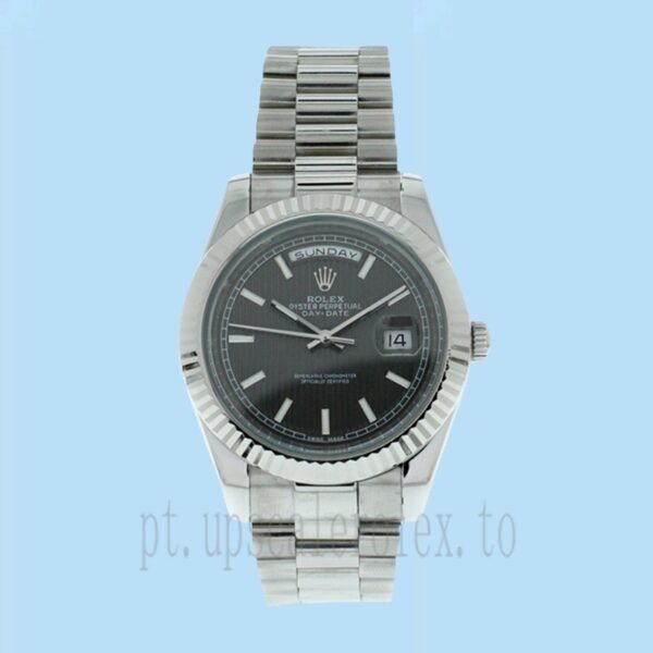 Rolex Day-date 228239BKSP 40mm Masculino Tom Prata Automático - Image 2