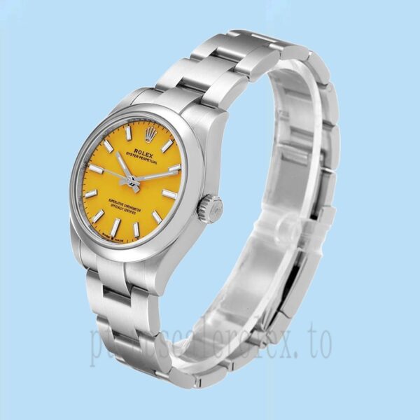 Rolex Oyster Perpetual 31mm Senhoras m277200-0005 Mostrador Amarelo Tom Prata - Image 3
