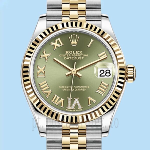 Rolex Datejust m278273-0016 31mm Senhoras Pulseira Jubileu Mostrador Verde