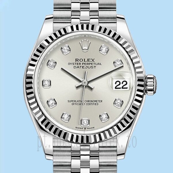 Rolex Datejust m278274-0030 Senhoras 31mm Mostrador Prateado