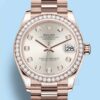 Rolex Datejust Senhoras m278285rbr-0030 31mm Tom De Ouro Rosa Mostrador Prateado