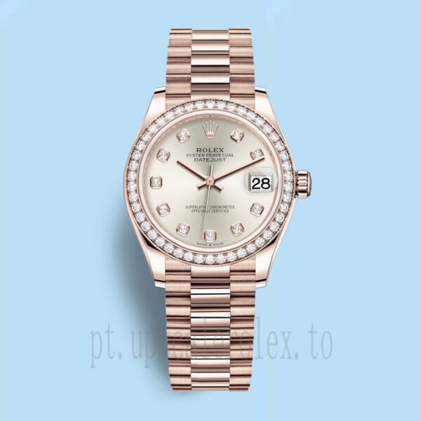 Rolex Datejust Senhoras m278285rbr-0030 31mm Tom De Ouro Rosa Mostrador Prateado - Image 2