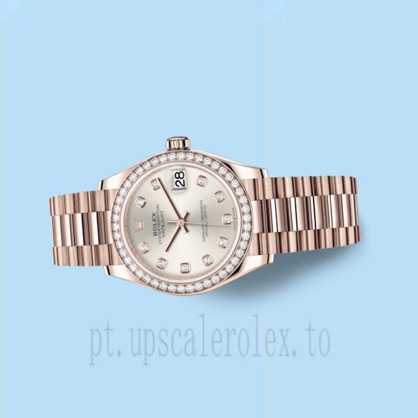 Rolex Datejust Senhoras m278285rbr-0030 31mm Tom De Ouro Rosa Mostrador Prateado - Image 3