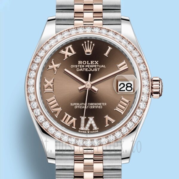 Rolex Datejust 31mm Senhoras m278381rbr-0006 Mostrador De Chocolate Assistir