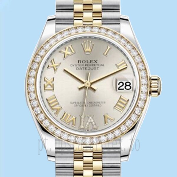 Rolex Datejust 31mm Senhoras m278383rbr-0004 Mostrador Prateado