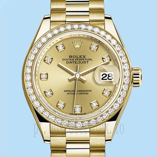 Rolex Datejust 28mm Senhoras m279138rbr-0023 Assistir Tom De Ouro