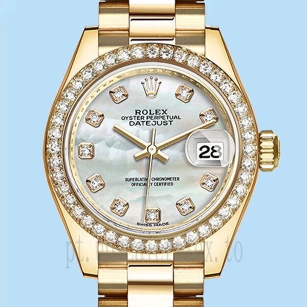 Rolex Datejust 28mm Senhoras m279138rbr-0015 Tom De Ouro Assistir