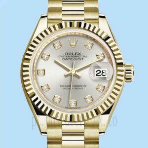 Rolex Datejust m279138rbr-0019 Senhoras 28mm Automático Mostrador Prateado