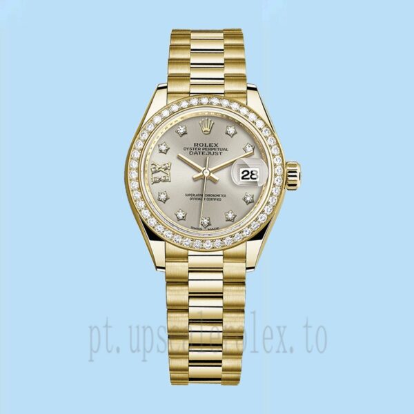 Rolex Datejust 28mm Senhoras m279138rbr-0001 Mostrador De Diamante Prateado - Image 2