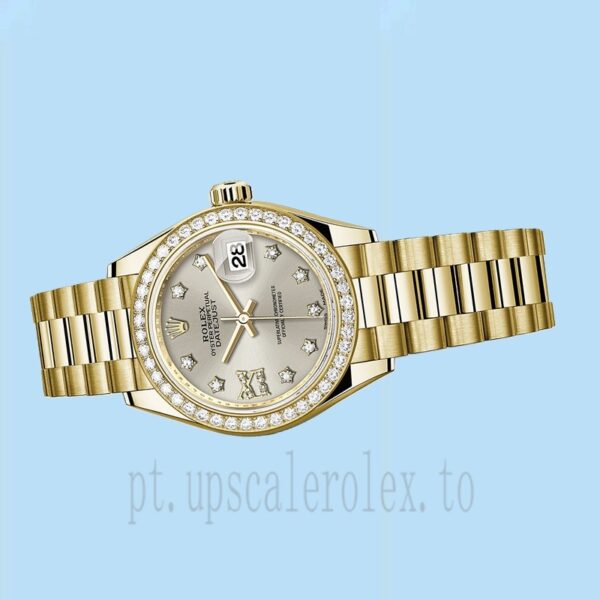 Rolex Datejust 28mm Senhoras m279138rbr-0001 Mostrador De Diamante Prateado - Image 3